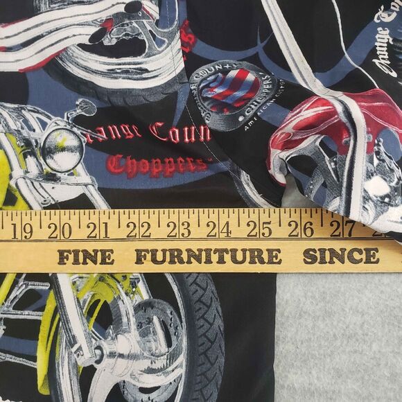 2004 Orange County Choppers AOP Shirt Mens XL Black Button Up All Over Print - Picture 5 of 6